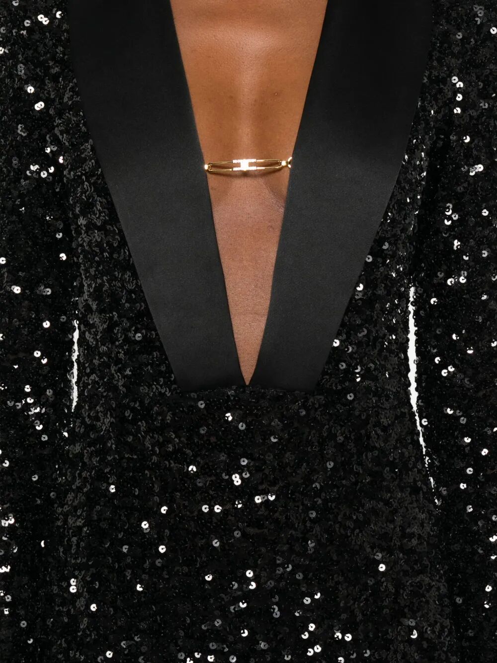 ELISABETTA FRANCHI Glamorous Red Carpet Mini Dress in Full Sequins