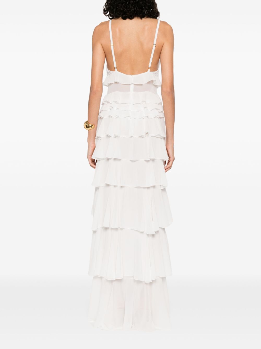 ELISABETTA FRANCHI Frilled Long Dress