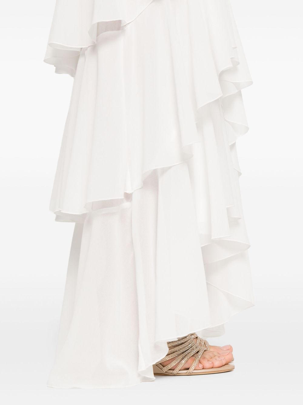 ELISABETTA FRANCHI Frilled Long Dress
