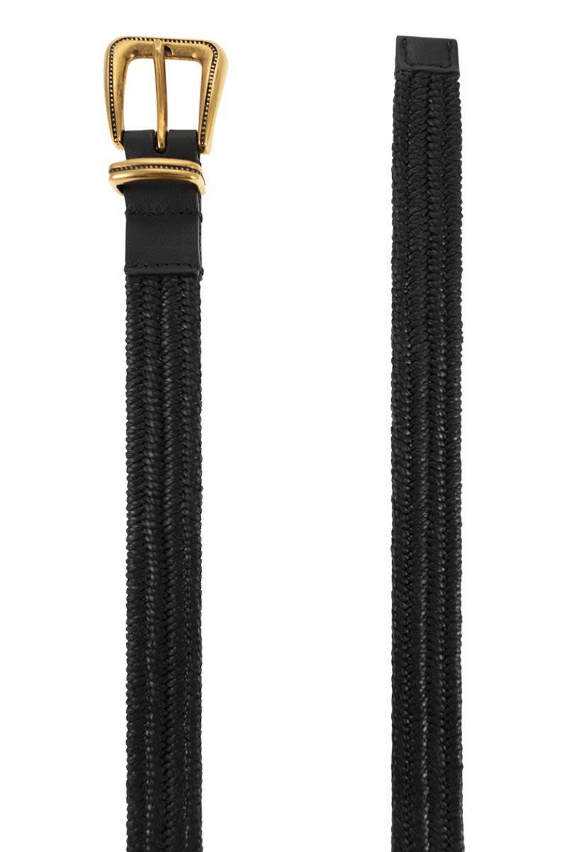 BRUNELLO CUCINELLI Rustic Woven Linen Belt - 2.5 cm Height