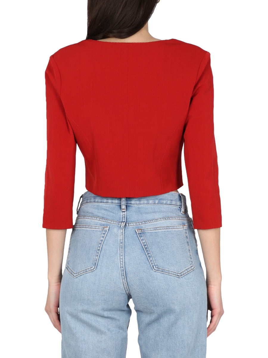 ACNE STUDIOS Long Sleeve Top with Square Neck and Hook Closure