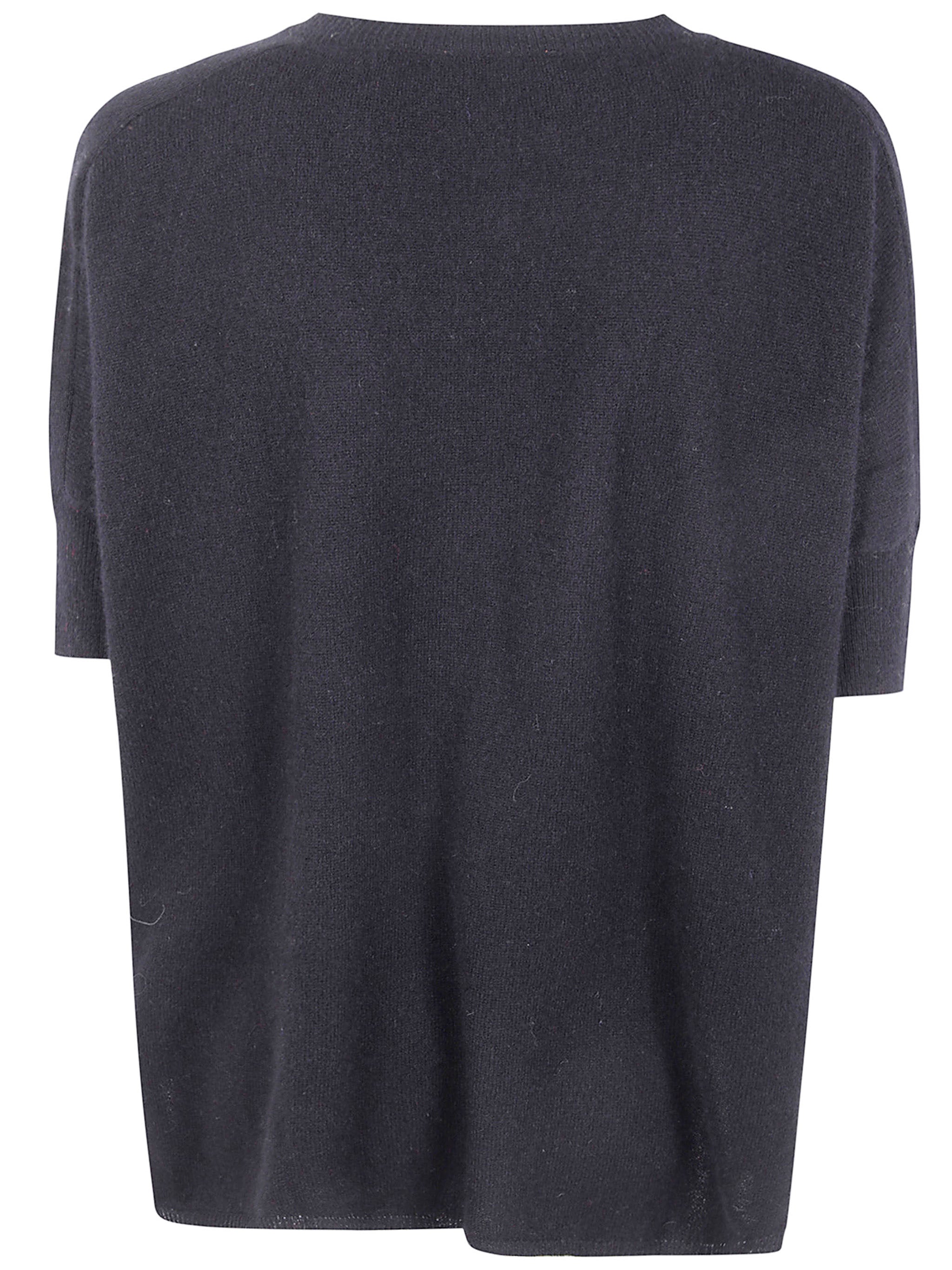 ABSOLUT CASHMERE Oversized V-Neck Cashmere Sweater with Short Sleeves