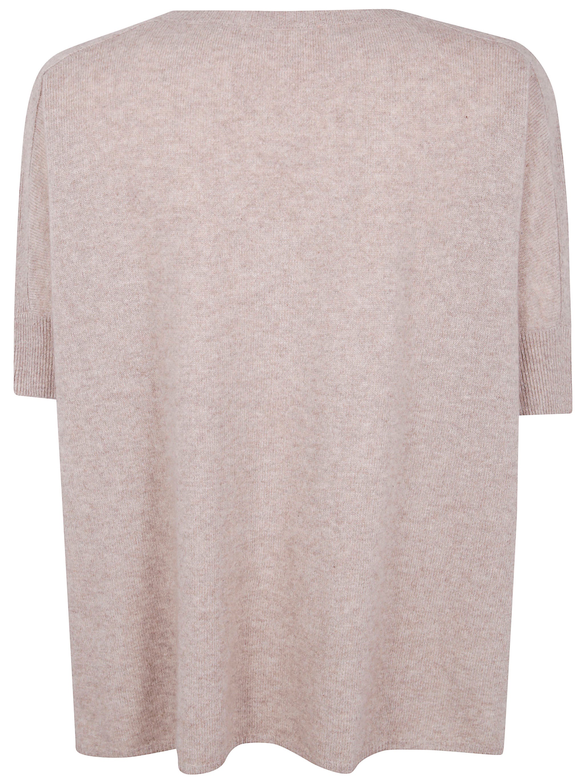 ABSOLUT CASHMERE Oversized Short Sleeve V-Neck Cashmere Sweater