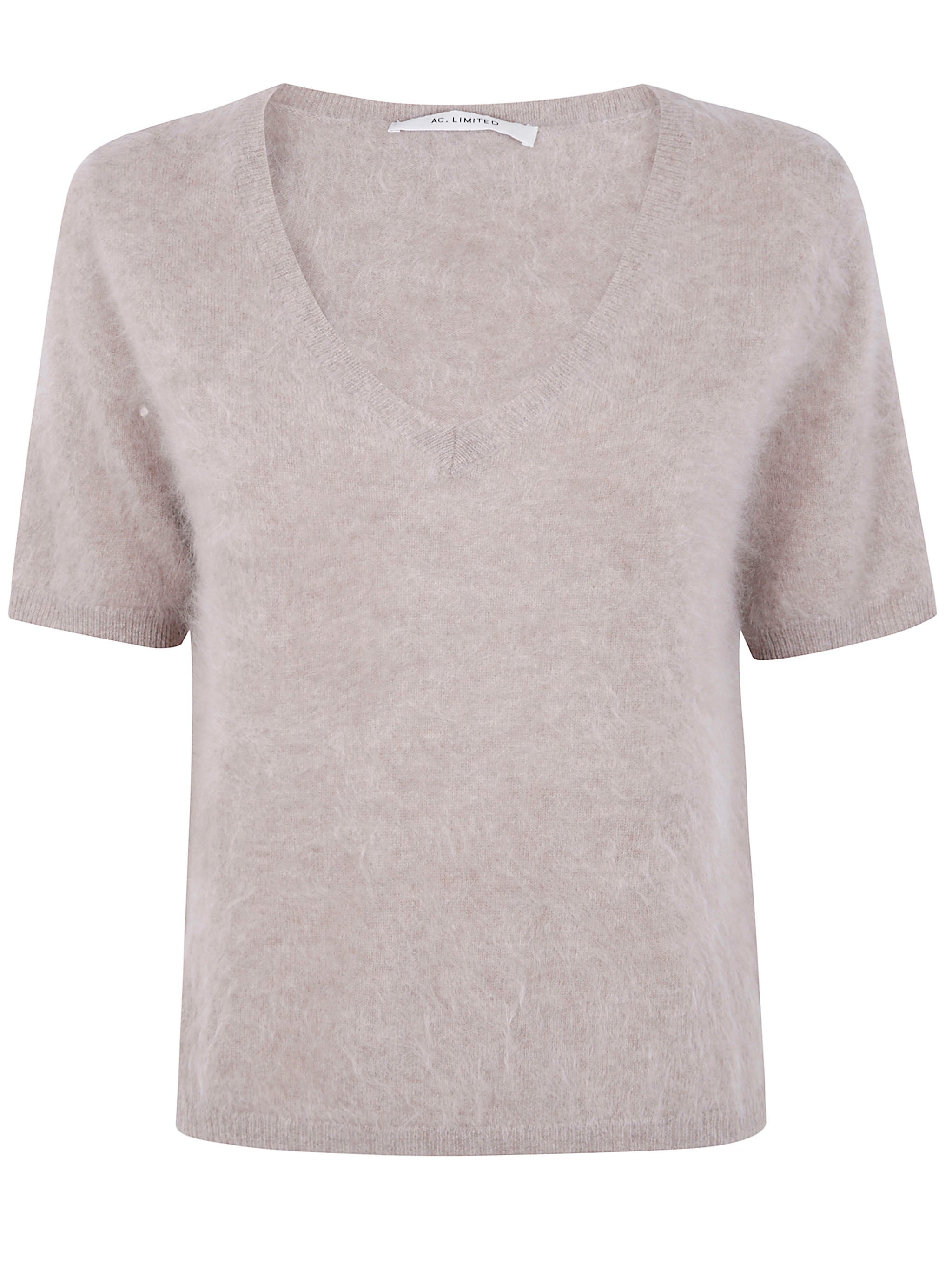 ABSOLUT CASHMERE Chic Short Sleeves V Neck Cashmere Sweater