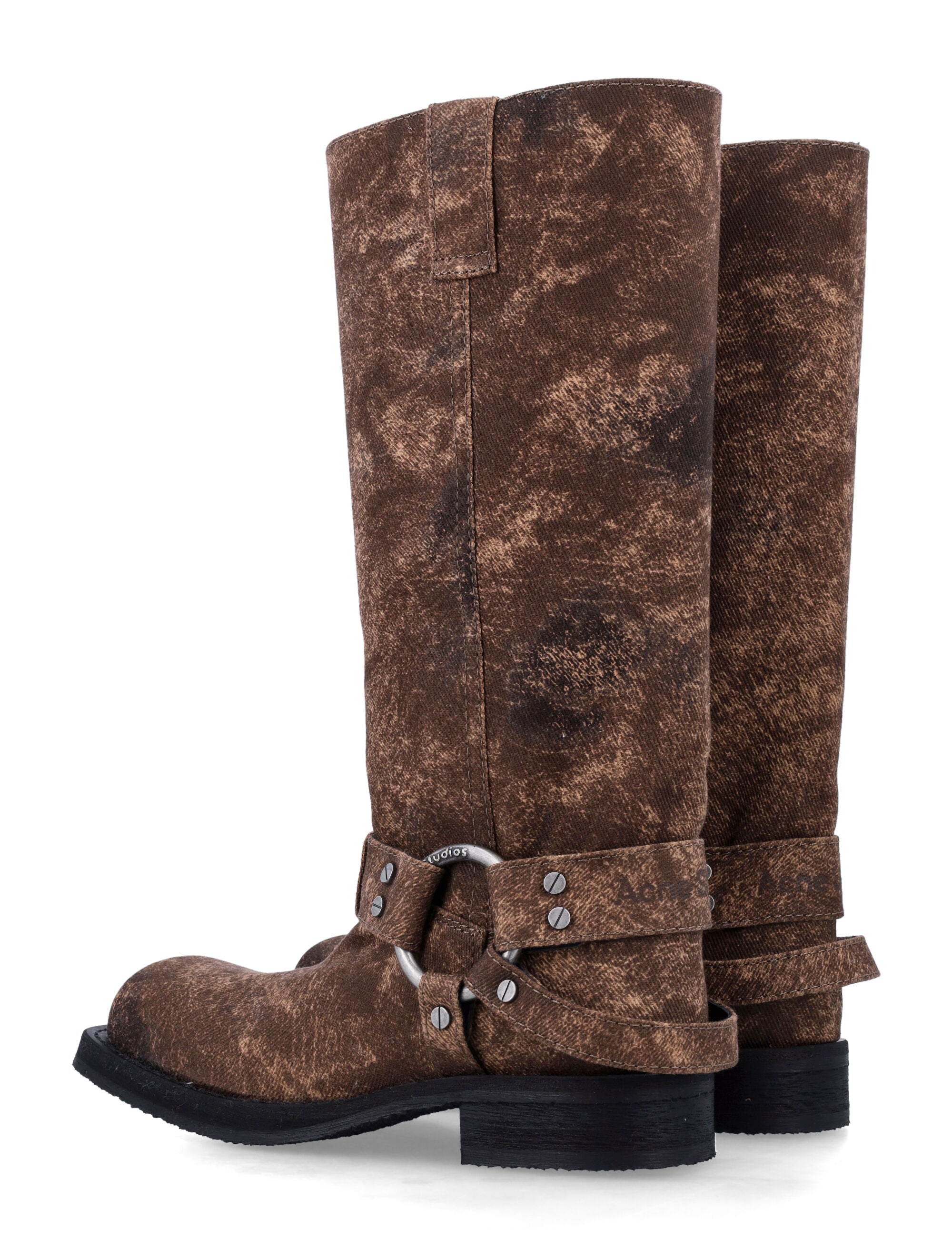 ACNE STUDIOS Denim Buckle Boots for Women