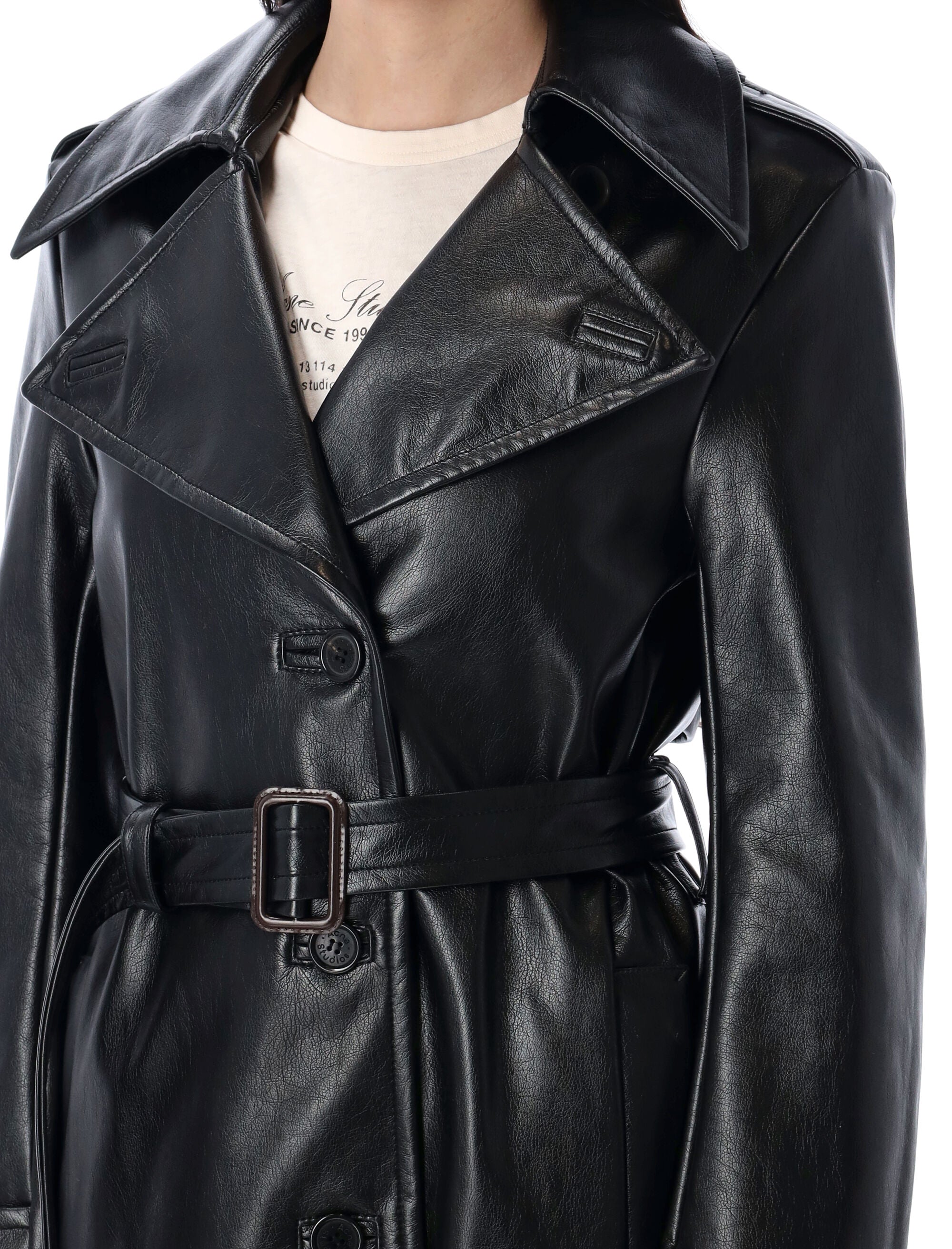 ACNE STUDIOS Eco Leather Trench Jacket for Women - Mid-Length Design