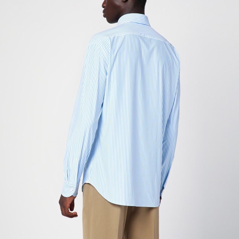 XACUS Striped Poplin Active Shirt - Long Sleeve