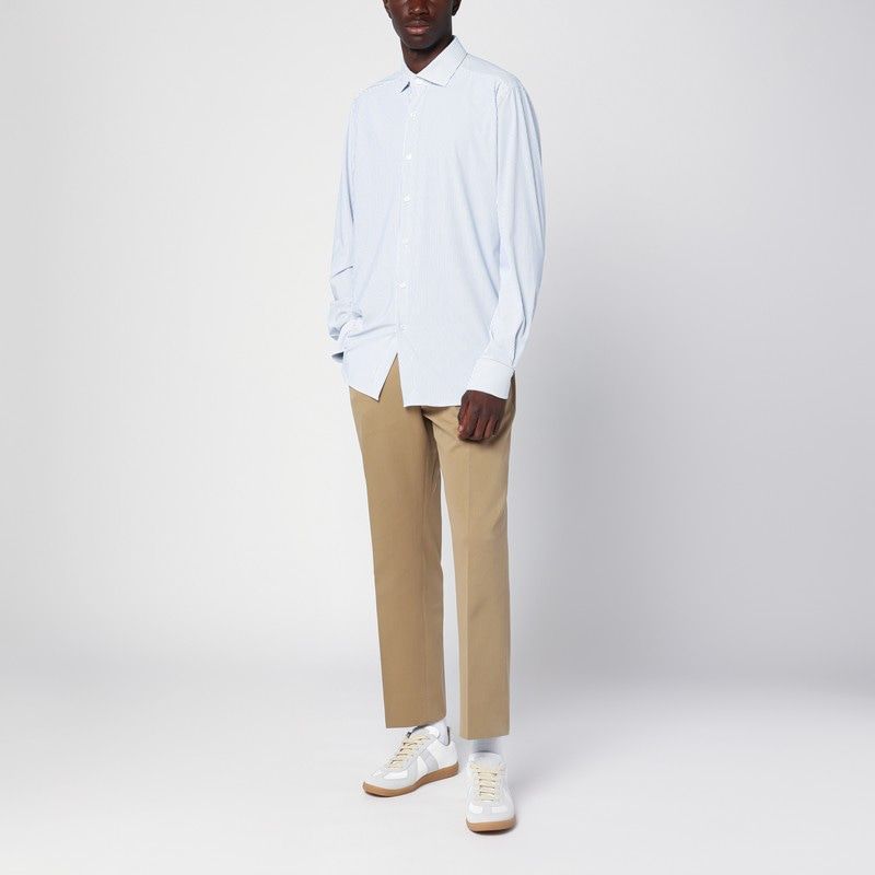XACUS Striped Poplin Active Shirt - Long Sleeve