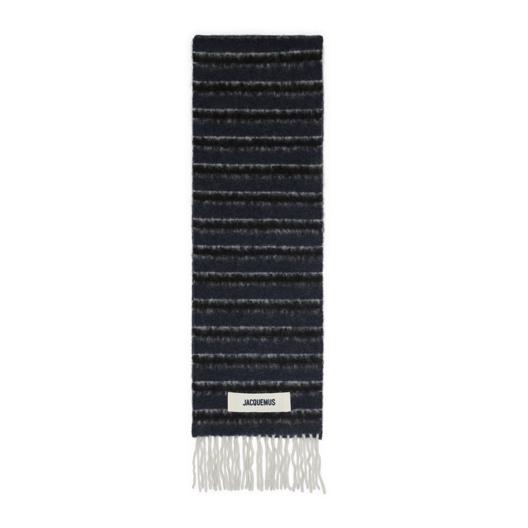 JACQUEMUS Striped Scarf with Fringed Ends - 200 x 21 cm