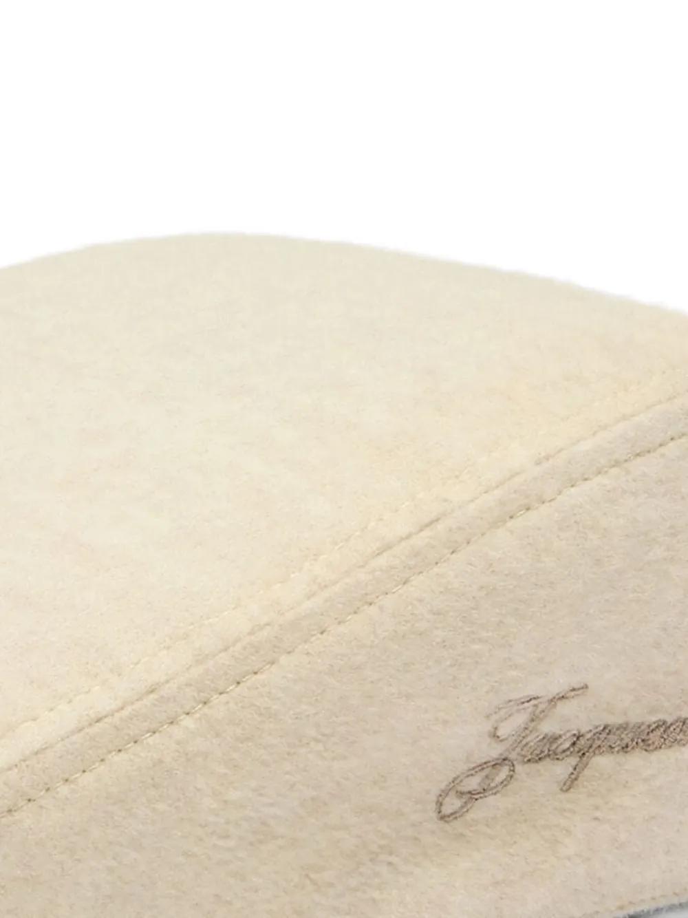 JACQUEMUS Wool Beret with Embroidered Logo