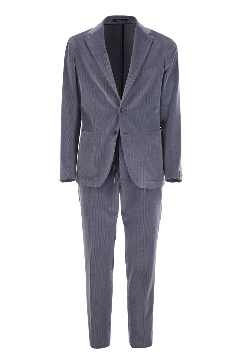 TAGLIATORE Ribbed Cotton and Cashmere Suit