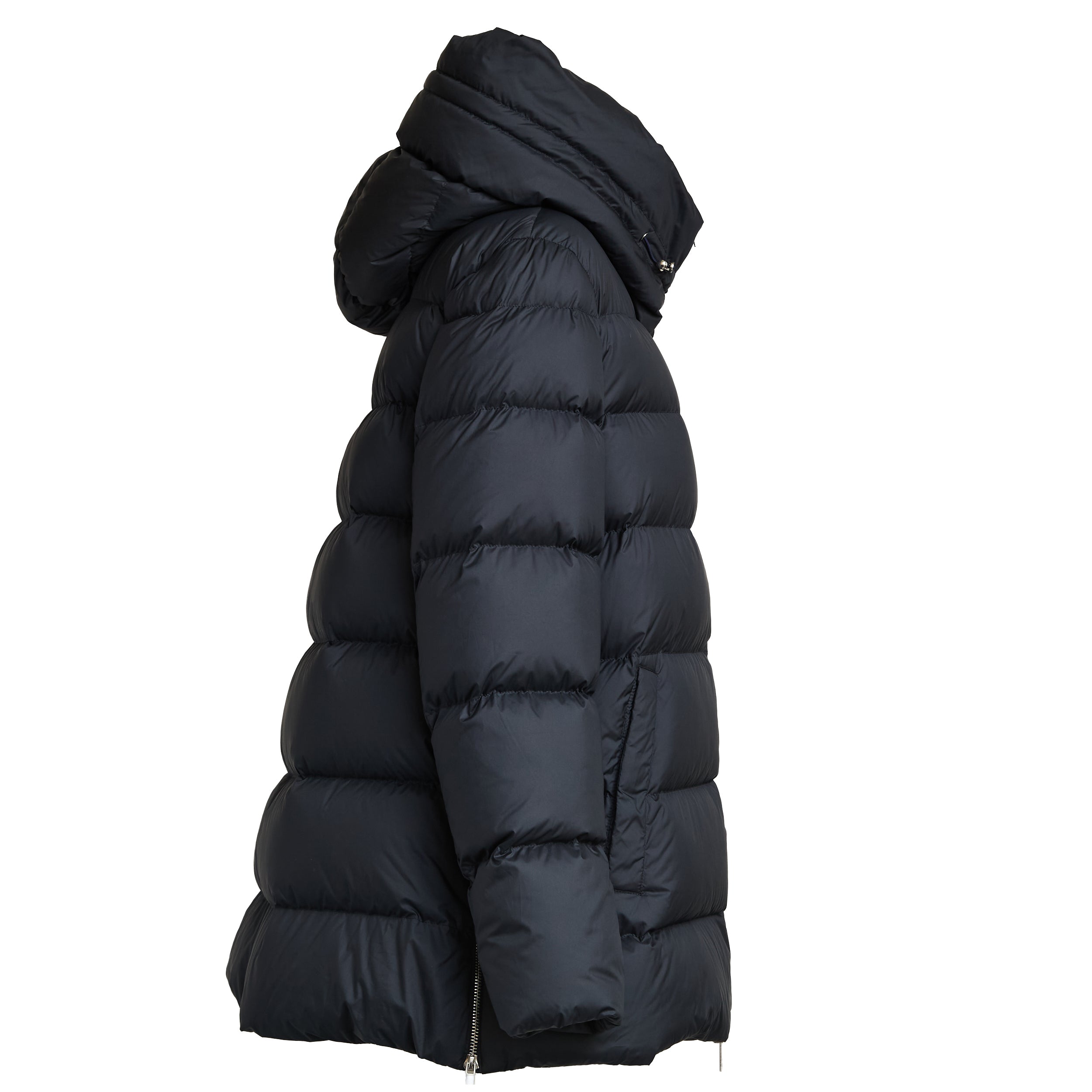 ADD Slim Fit Hooded Down Jacket with Flared Hem