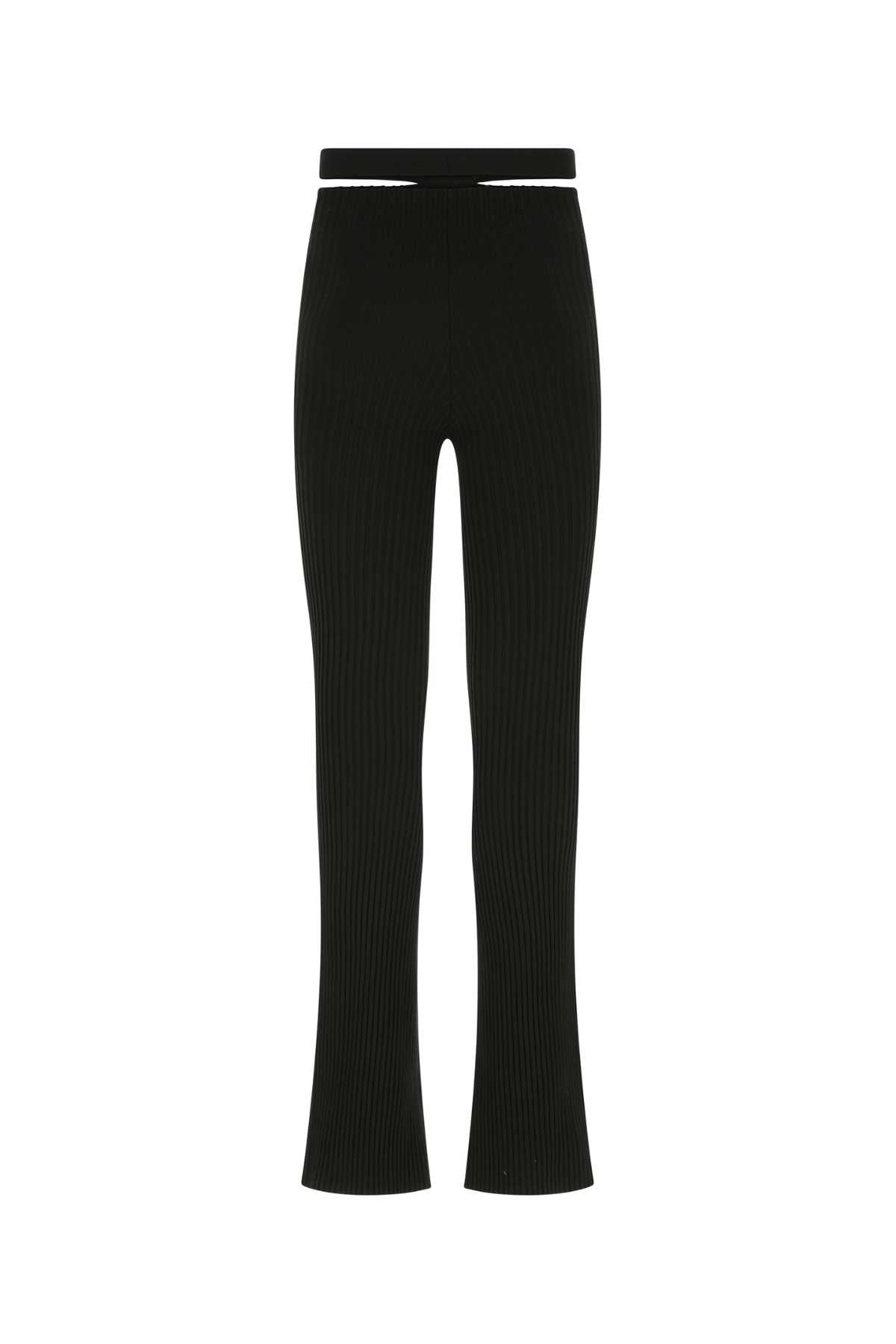 ANDREADAMO Ribbed Trousers with Cut Out Belt