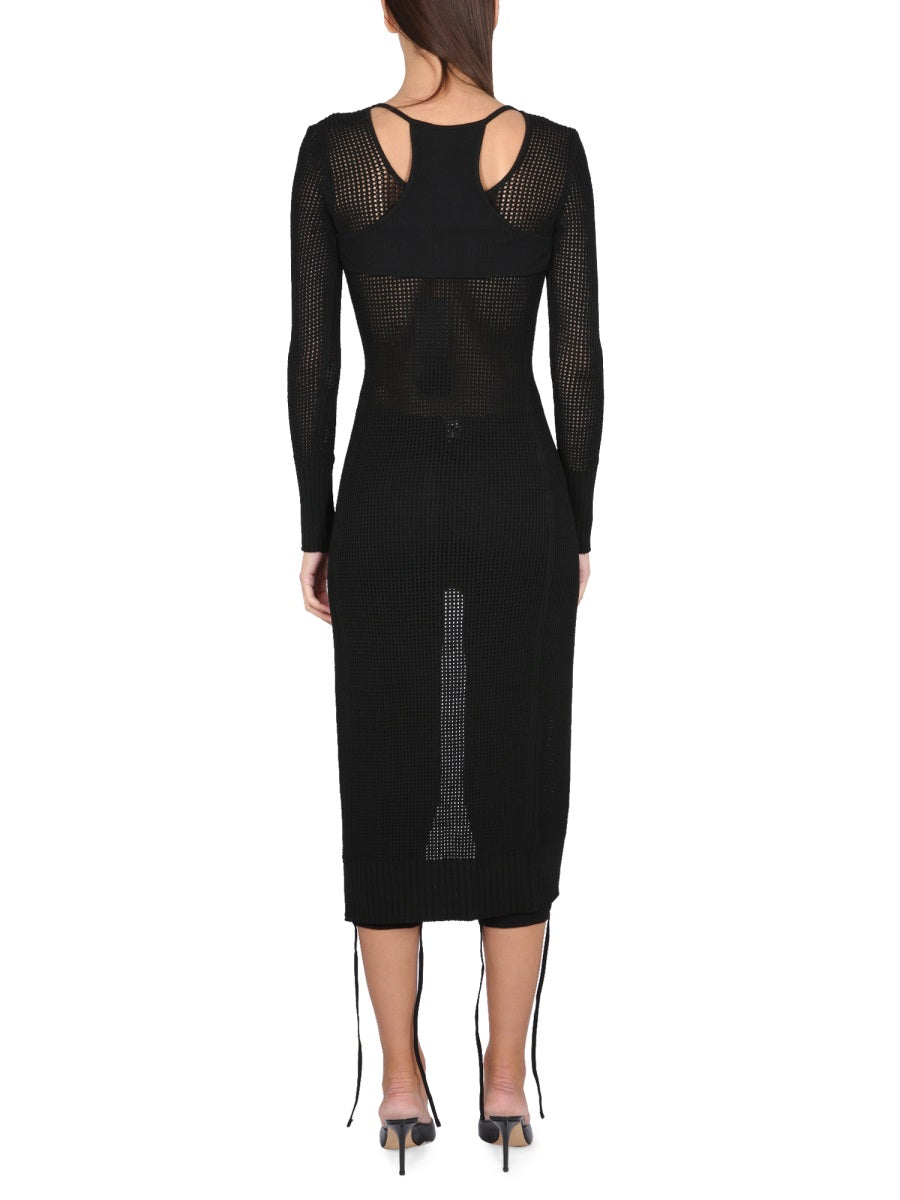 ANDREADAMO Long Perforated T-Shirt with Adjustable Front Closure