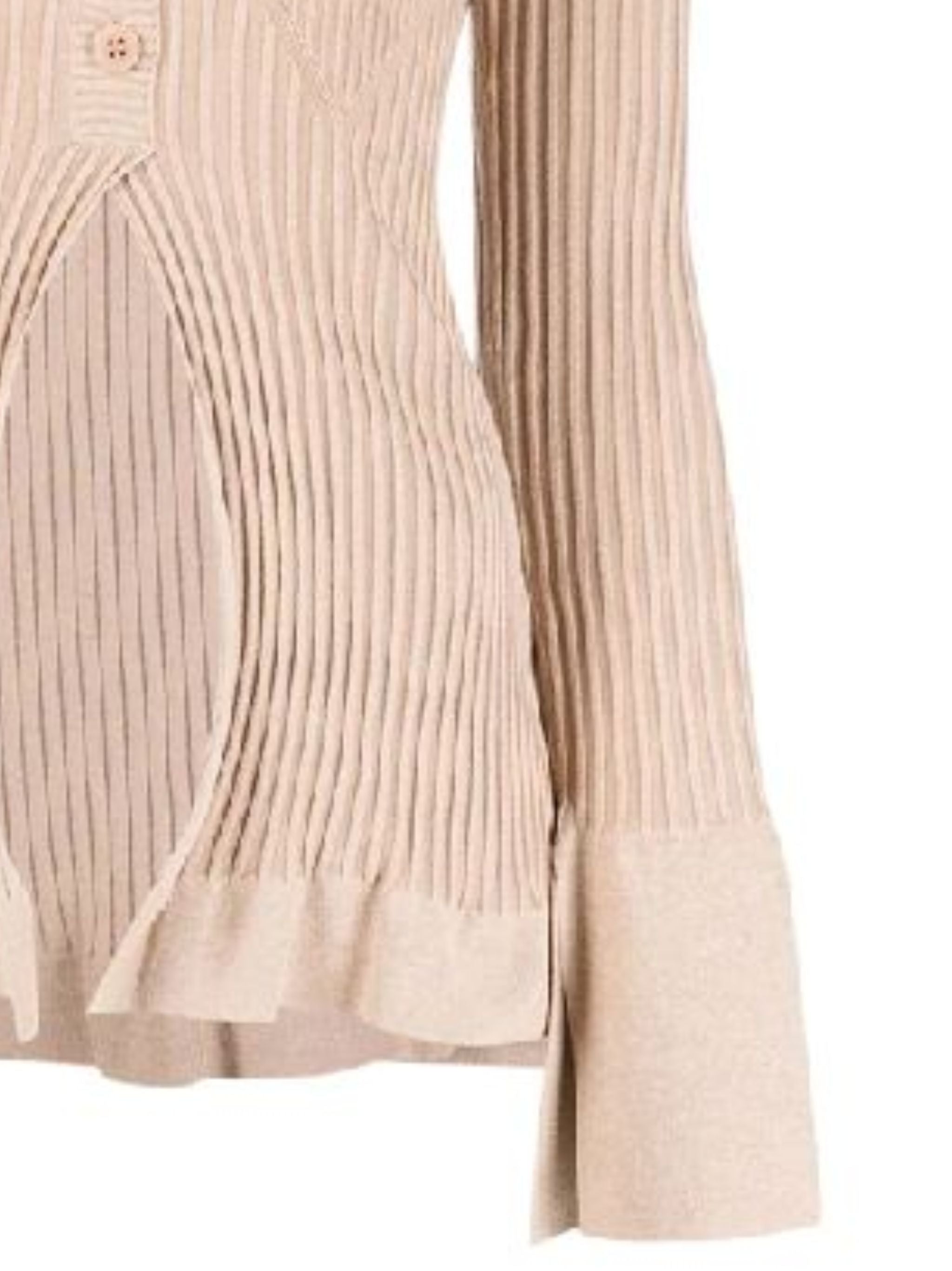 ANDREADAMO Ribbed-Knit Cardigan with Double Layers for Women