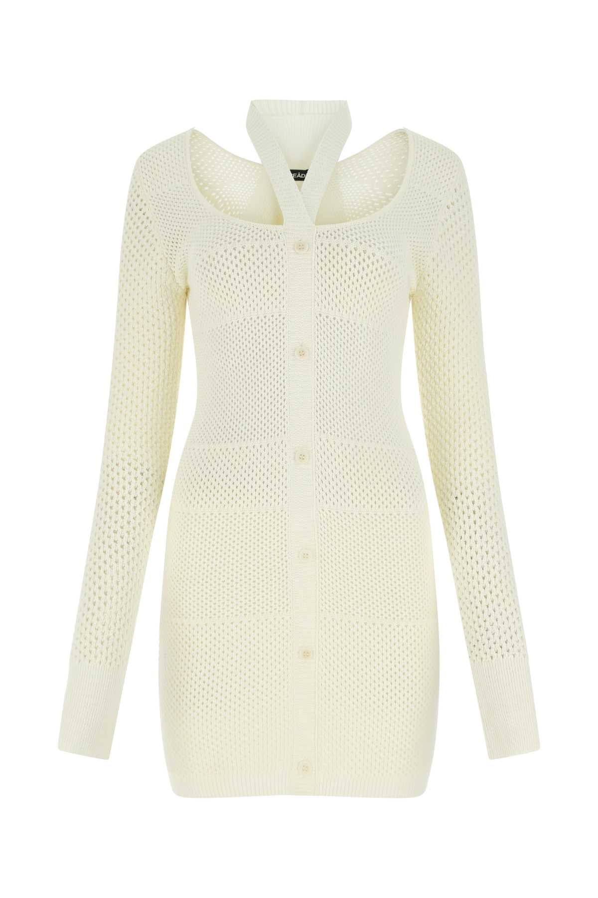 ANDREADAMO Ivory Stretch Viscose Blend Mini Dress for Women