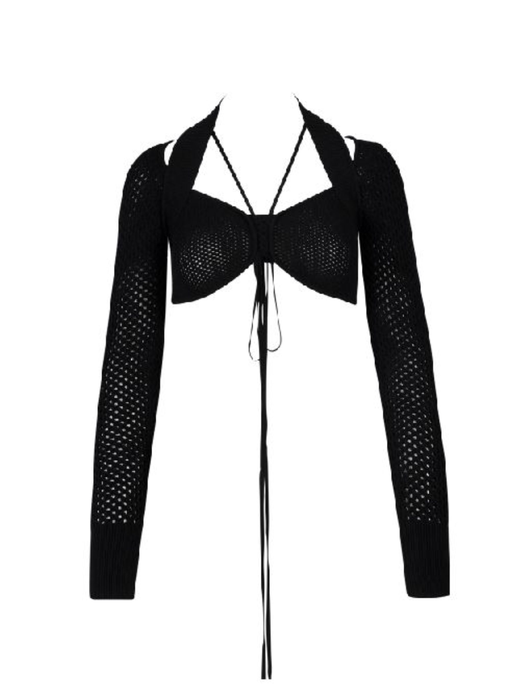 ANDREADAMO Fishnet-Knit Bra with Strappy Details