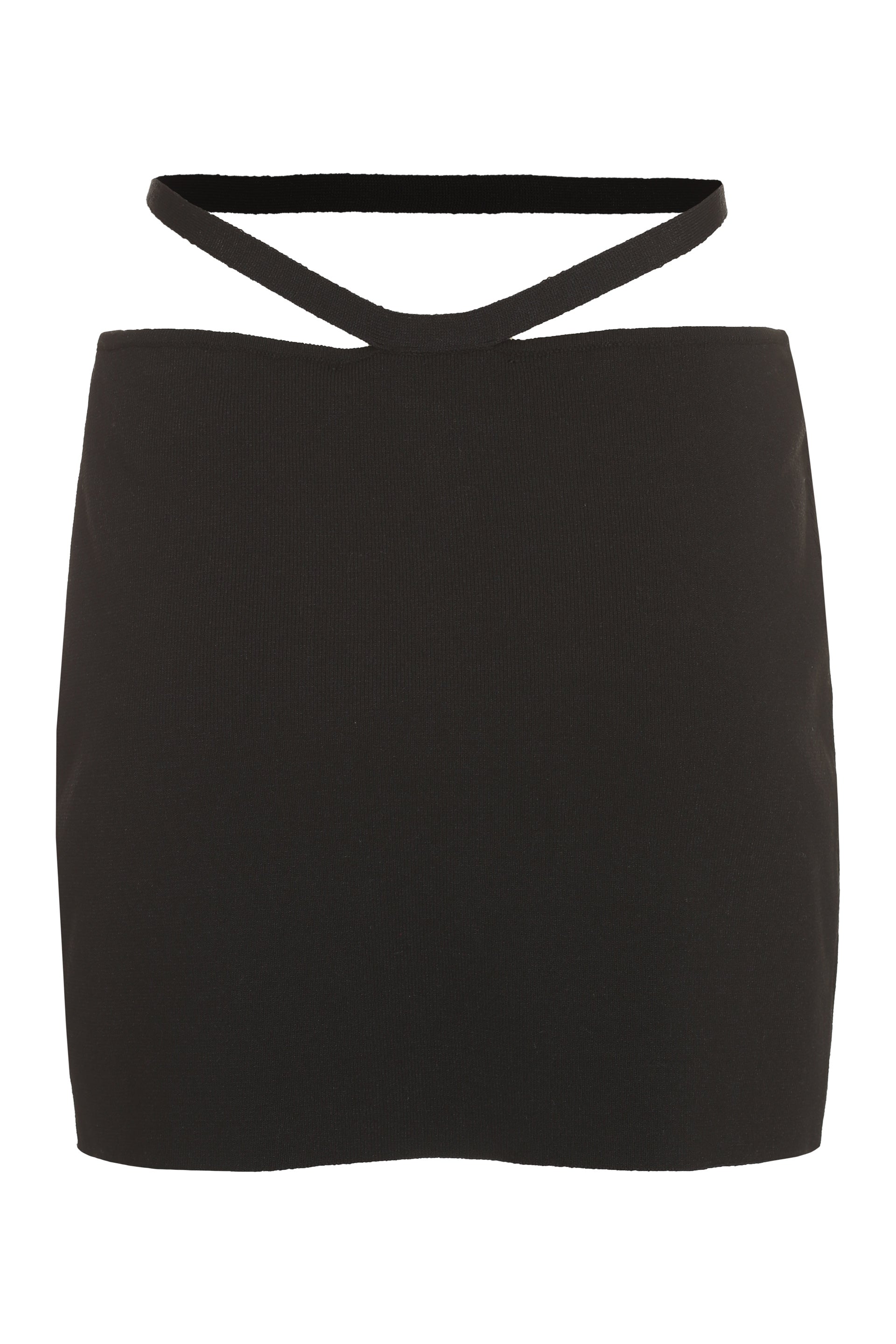 ANDREADAMO Trendy Knit Mini Skirt with Cut Out Details