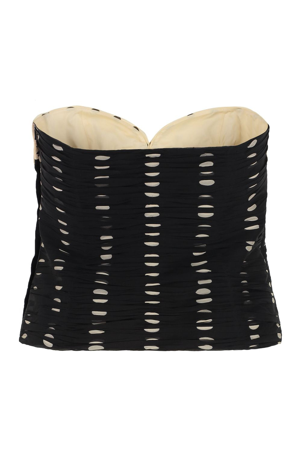 VALENTINO Plusdepois Print Chiffon Top with Sweetheart Neckline