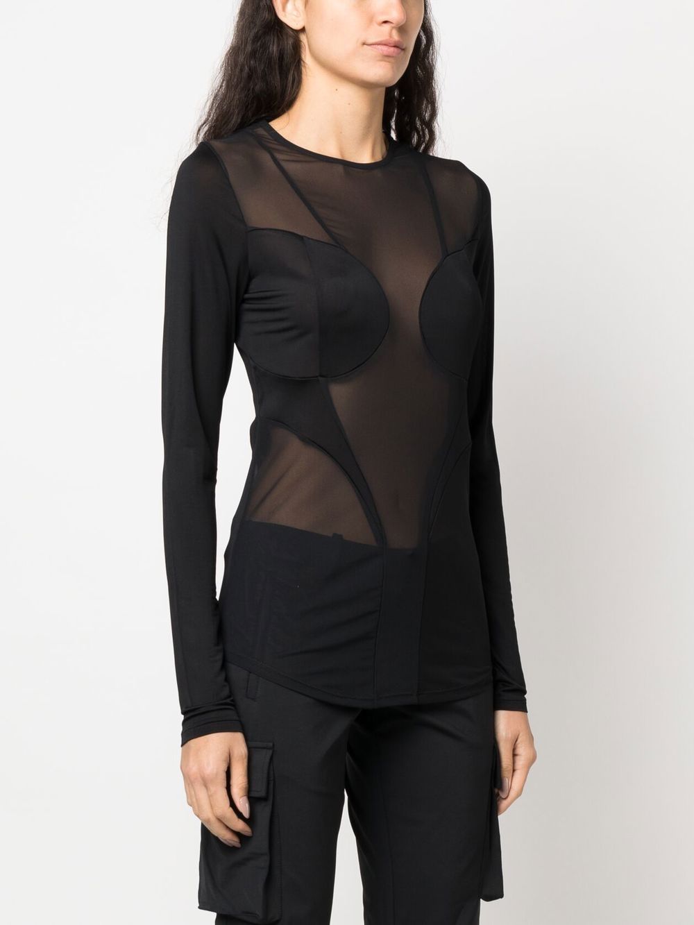 BALMAIN Avant-Garde Semi-Sheer Panelled Top