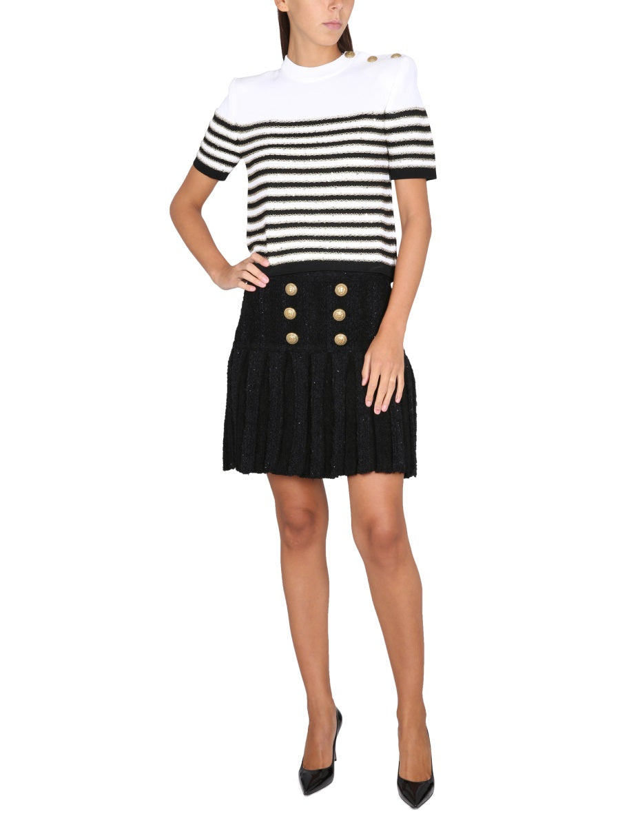 BALMAIN Button-Front Mini Skirt