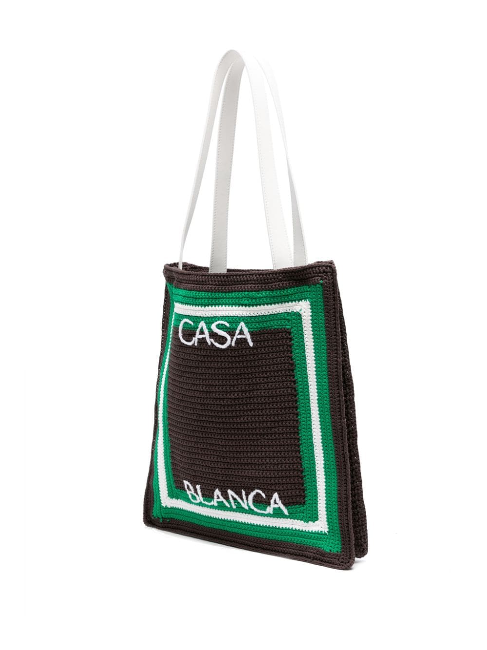 CASABLANCA Embroidered Crochet Tote Handbag
