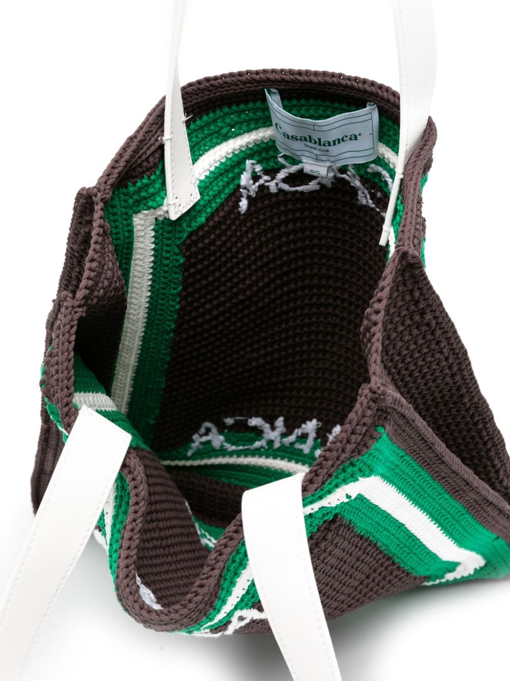 CASABLANCA Embroidered Crochet Tote Handbag