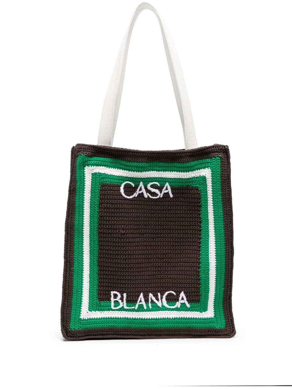 CASABLANCA Embroidered Crochet Tote Handbag
