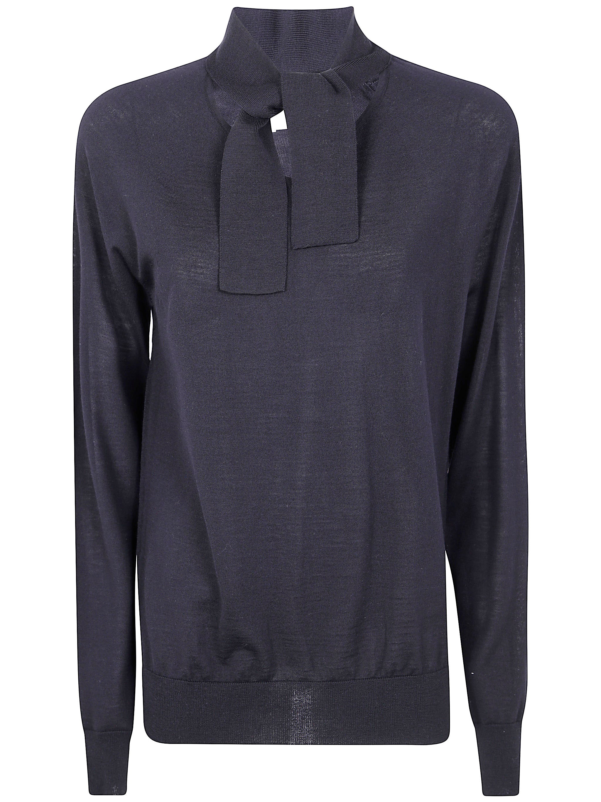 MANTU Long Sleeve Bow Neck Top