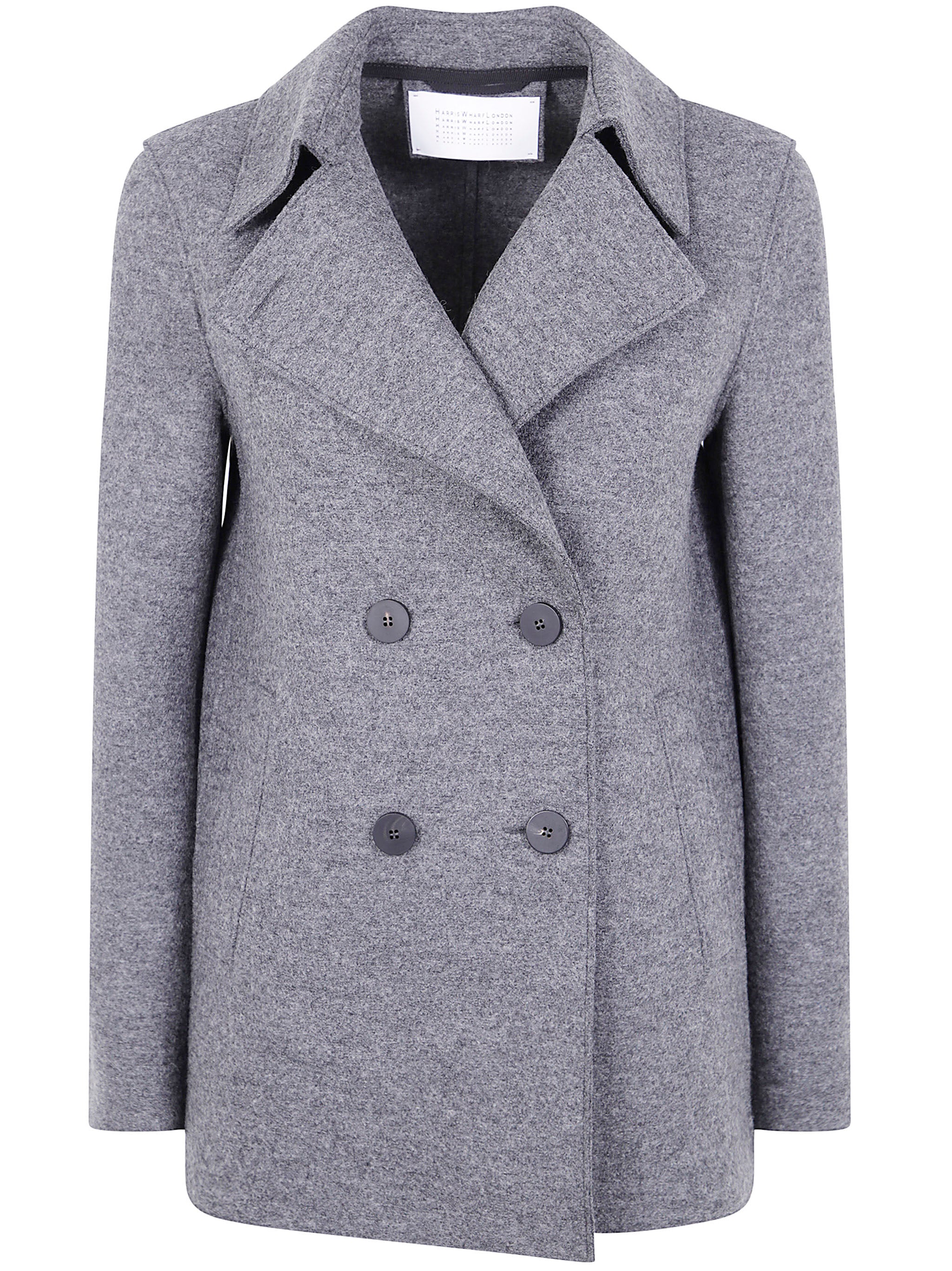 HARRIS WHARF LONDON Women's Classic Peacoat in Pressed Wool