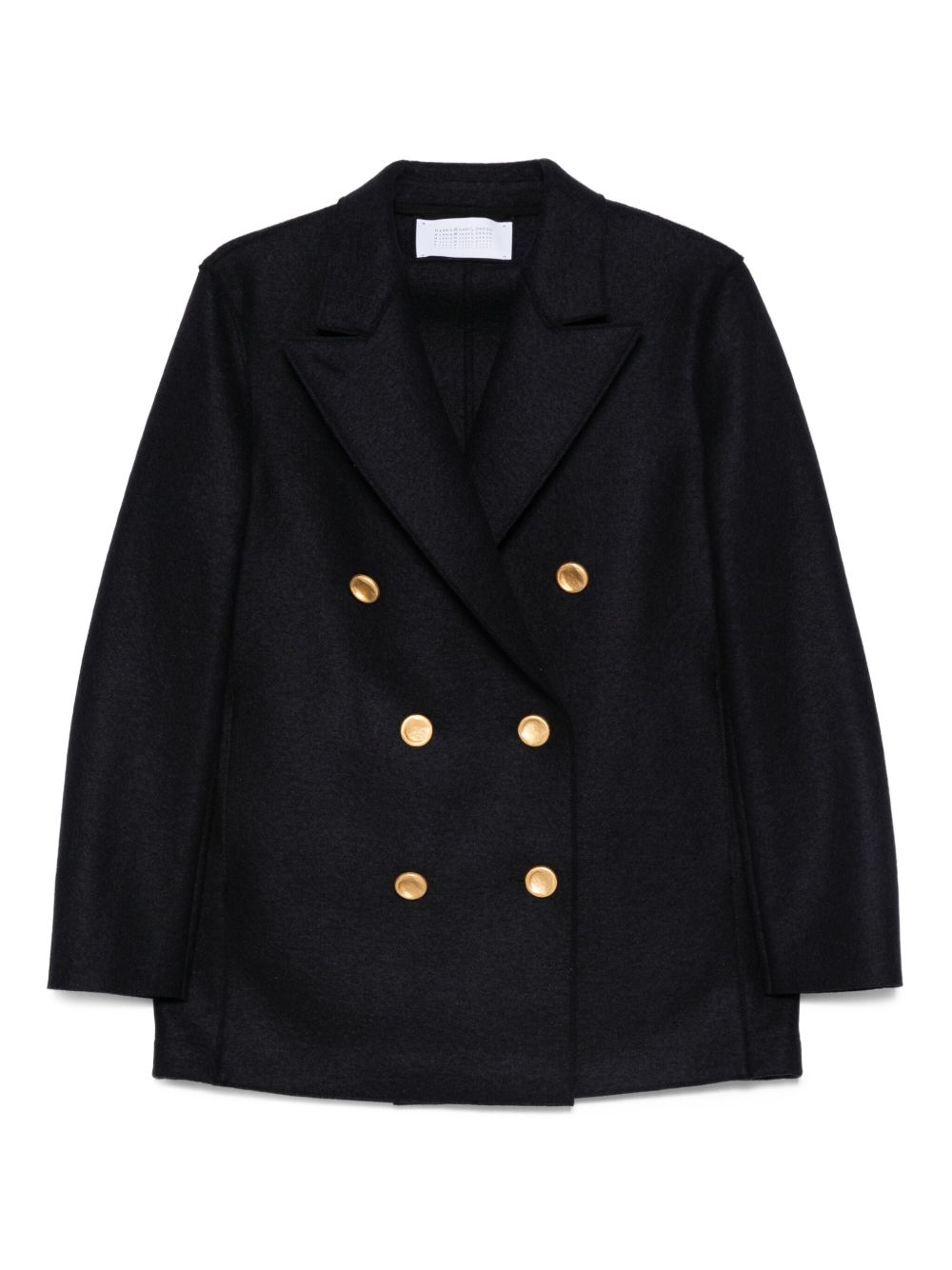 HARRIS WHARF LONDON Wool Double-Breasted Jacket with Gold Buttons for Women