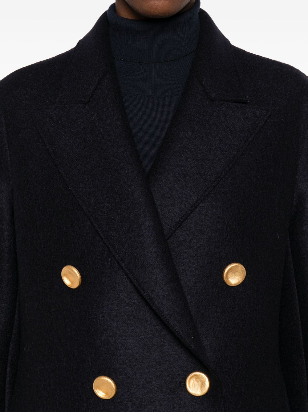 HARRIS WHARF LONDON Wool Double-Breasted Jacket with Gold Buttons for Women