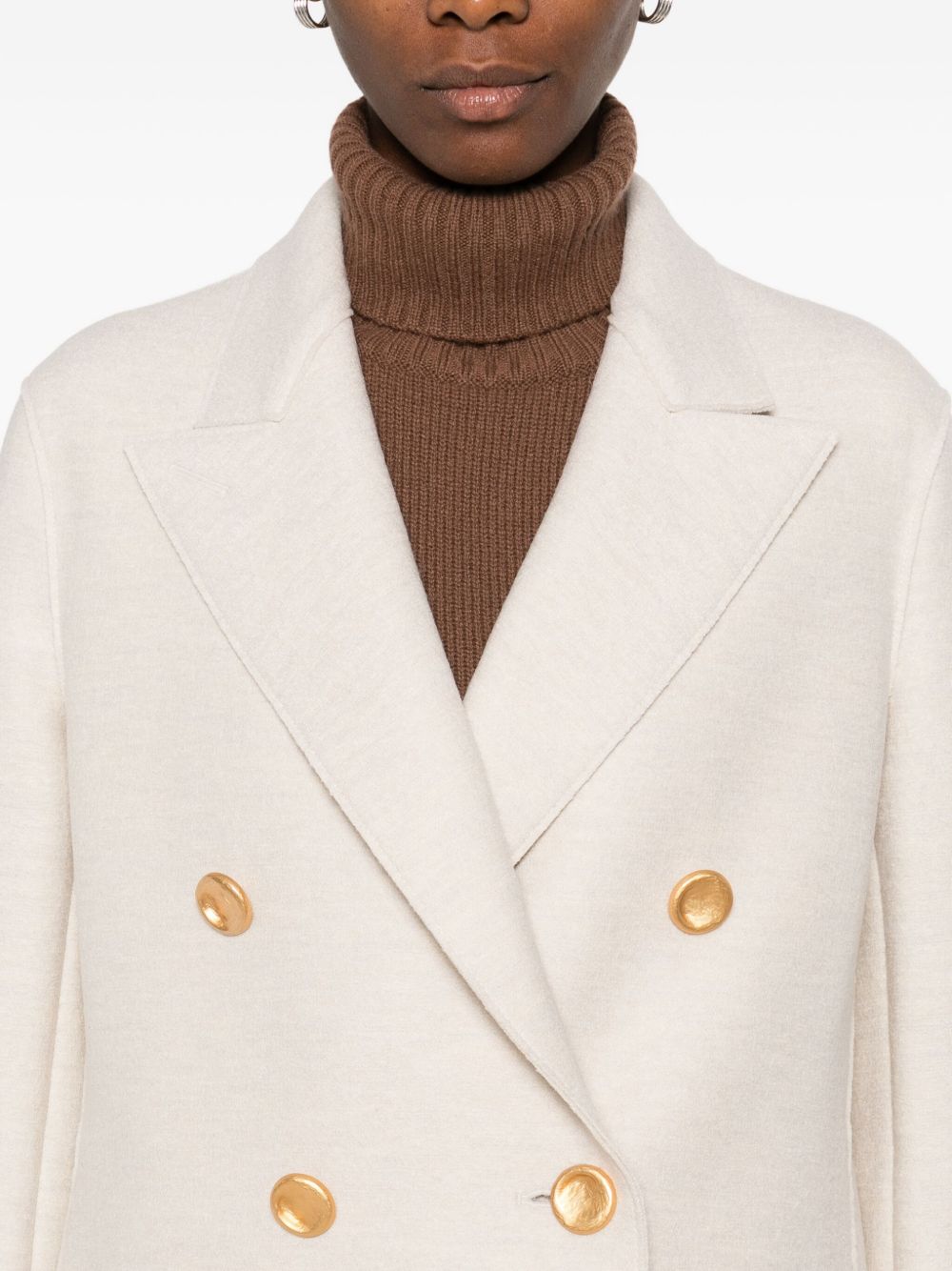 HARRIS WHARF LONDON Women's Double-Breasted Wool Jacket with Gold Buttons