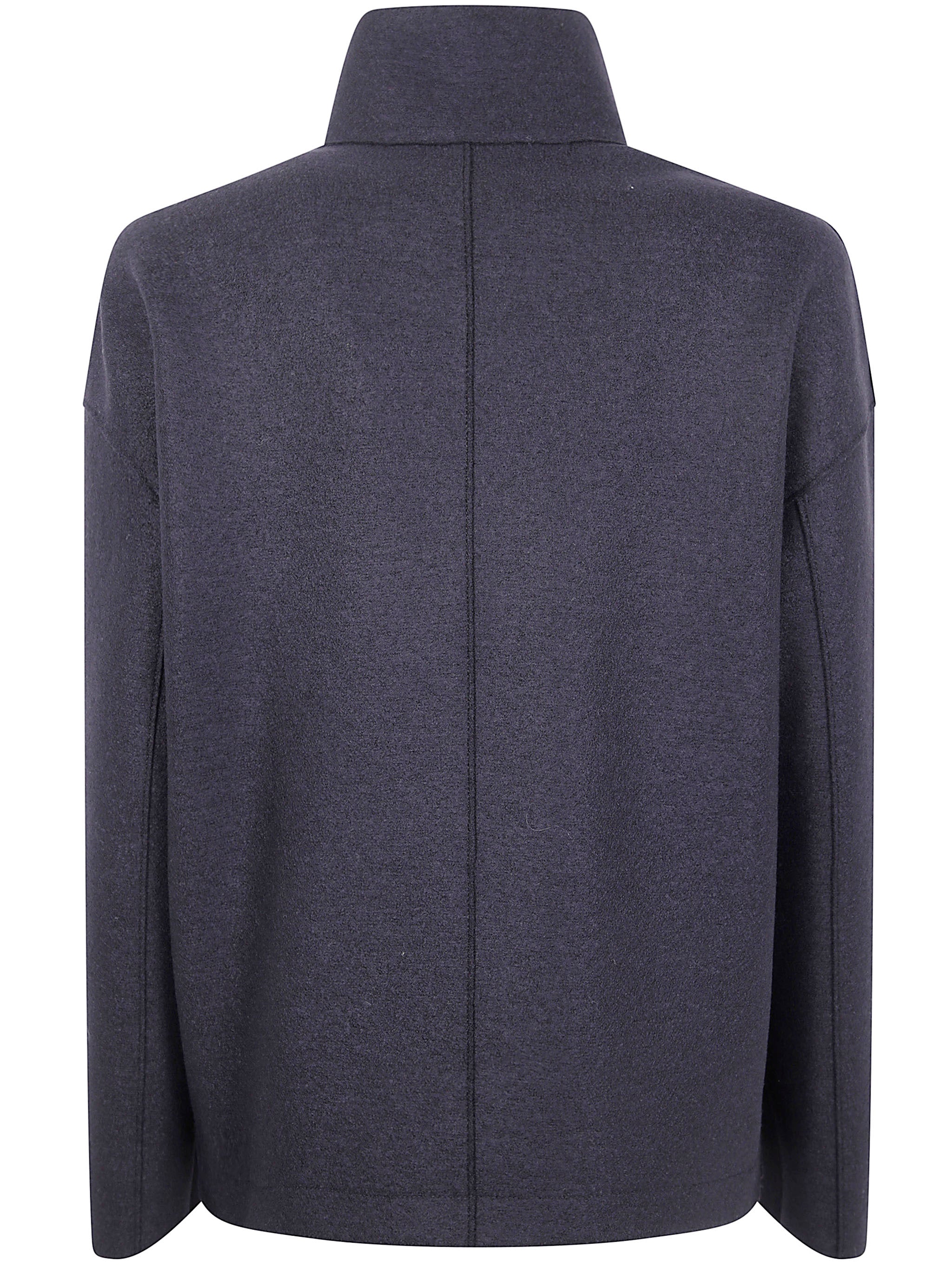 HARRIS WHARF LONDON Women's Cropped Funnel Jacket in Pressed Wool