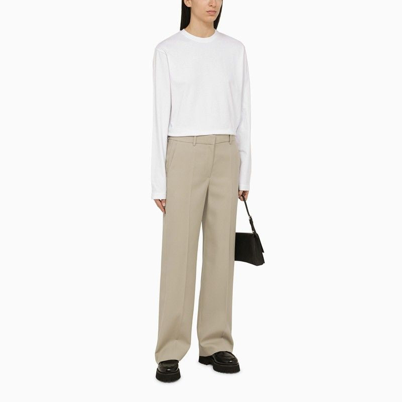 MAX MARA SPORTMAX Long-Sleeved Crew-Neck T-Shirt with Bead Detail