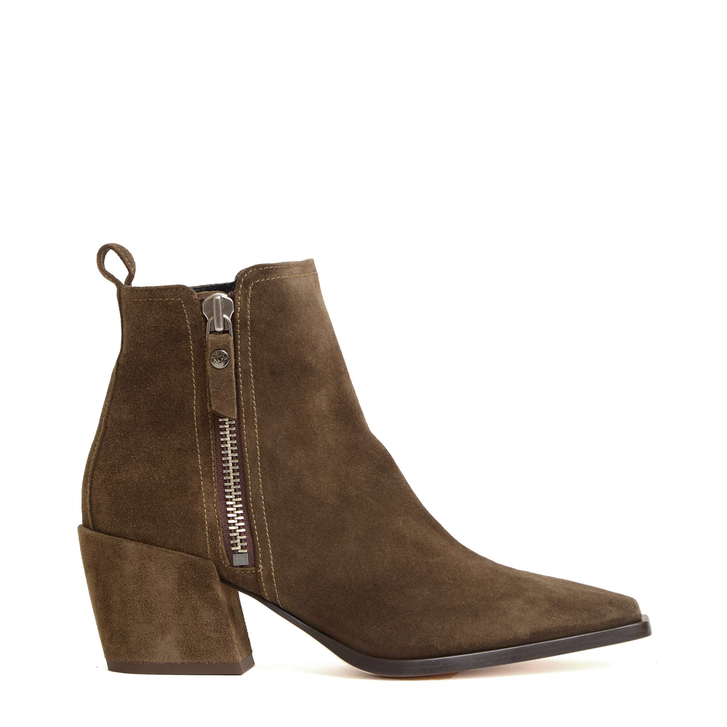 AGL Stylish Ankle Boots with Zip Closure