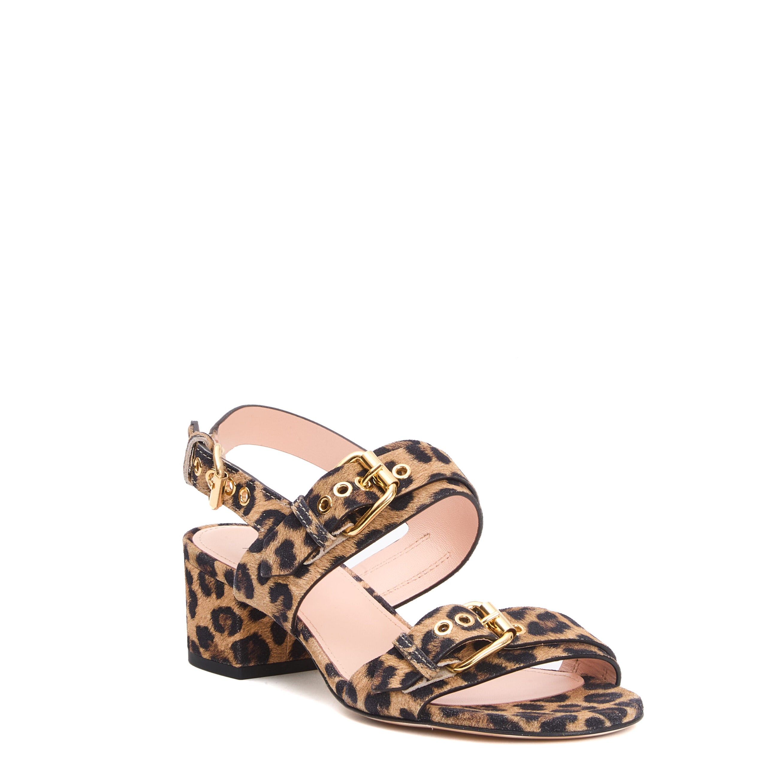 AGL Leopard Print Sandals with 45 mm Heel
