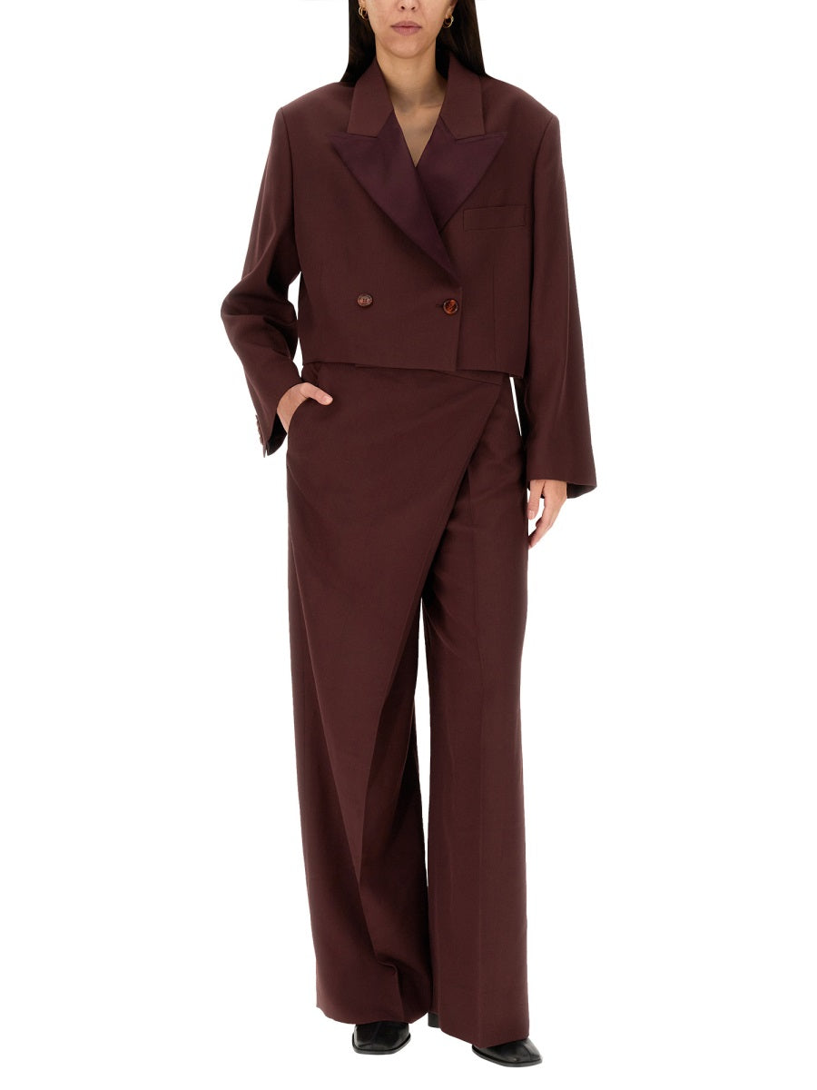 ACNE STUDIOS Wool Blend Jacket with Peaked Lapels and Button Closure