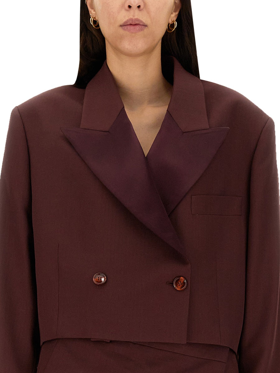 ACNE STUDIOS Wool Blend Jacket with Peaked Lapels and Button Closure