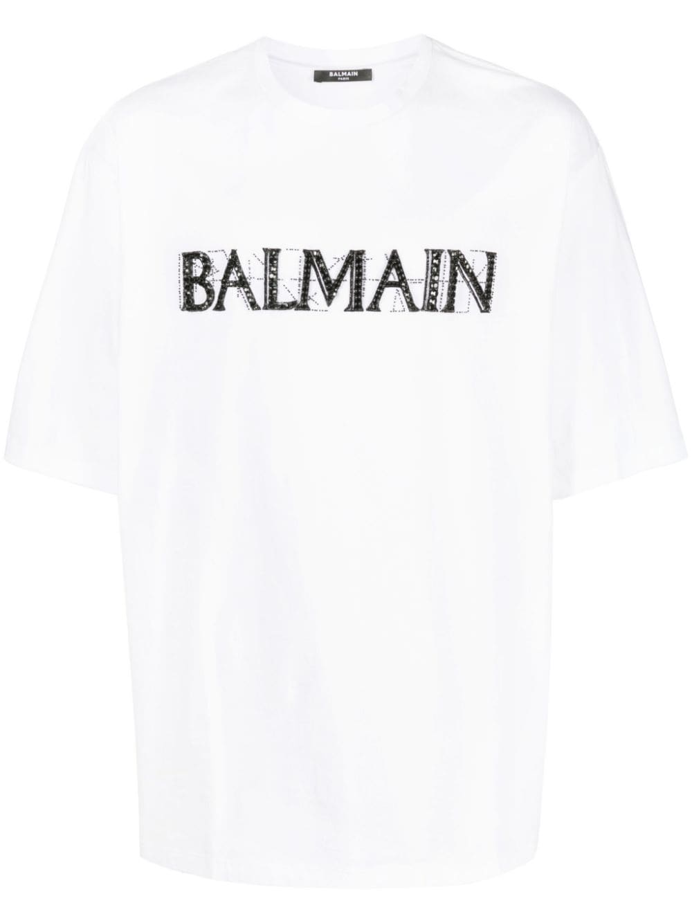 BALMAIN Sparkling Crystal Logo T-Shirt