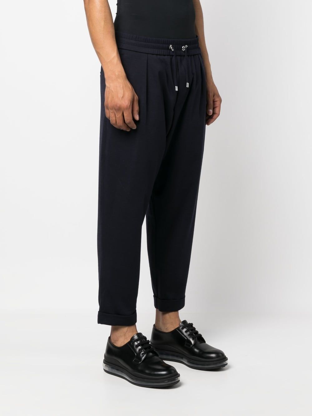 BALMAIN Timeless Embossed-Button Drawstring-Waist Trousers