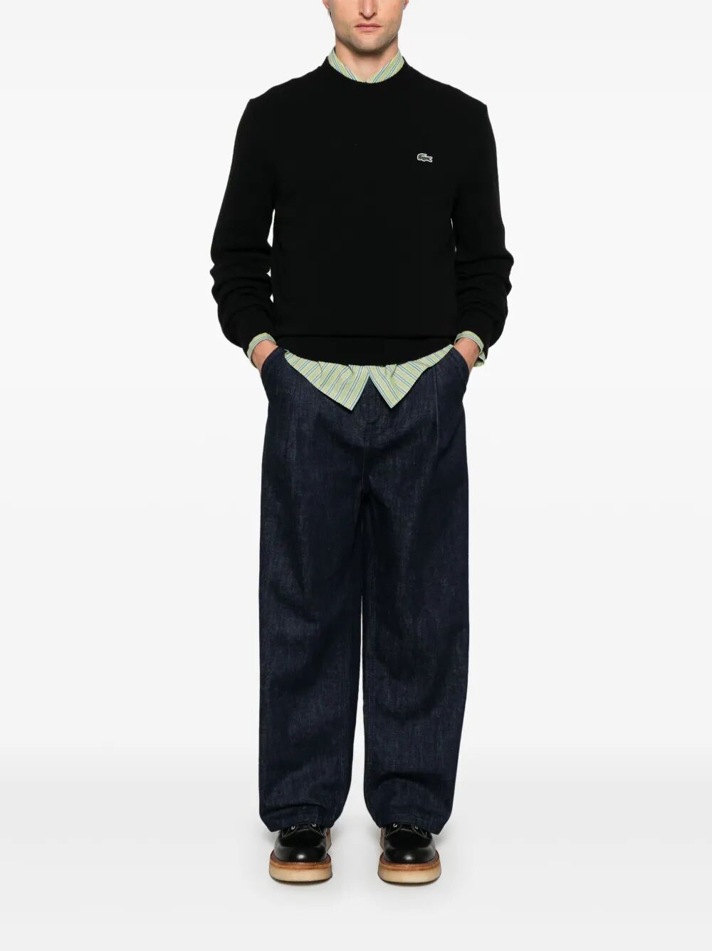 LACOSTE Wool Crew Neck Sweater for Men