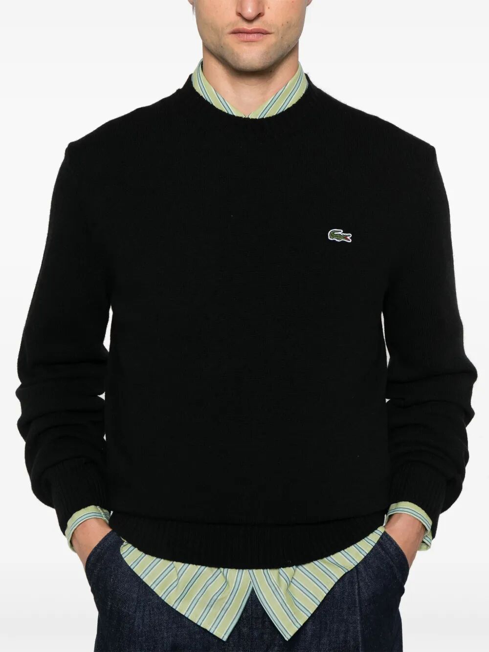 LACOSTE Wool Crew Neck Sweater for Men