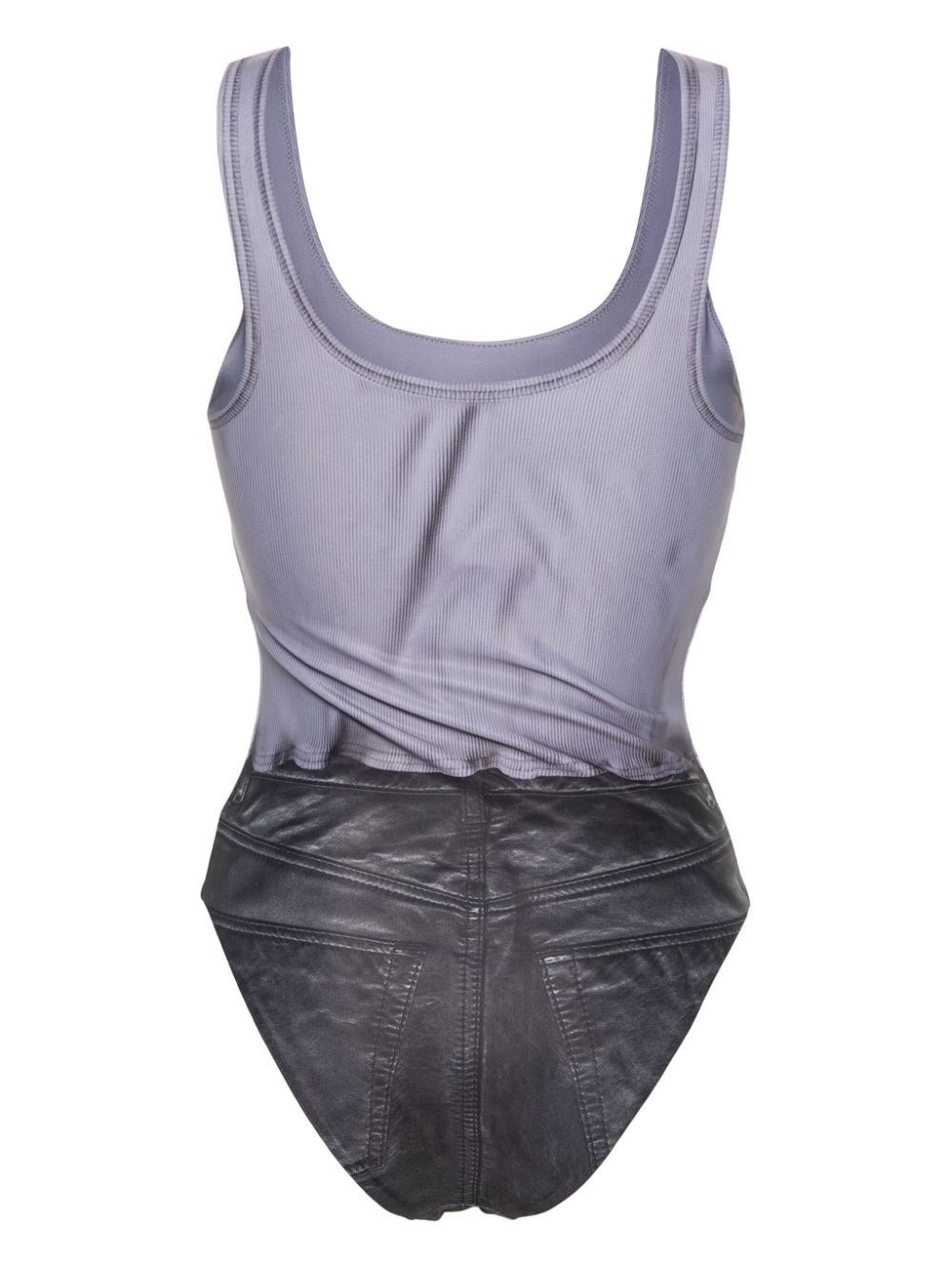 ACNE STUDIOS Ribbed Mini Swimsuit with Denim Shorts