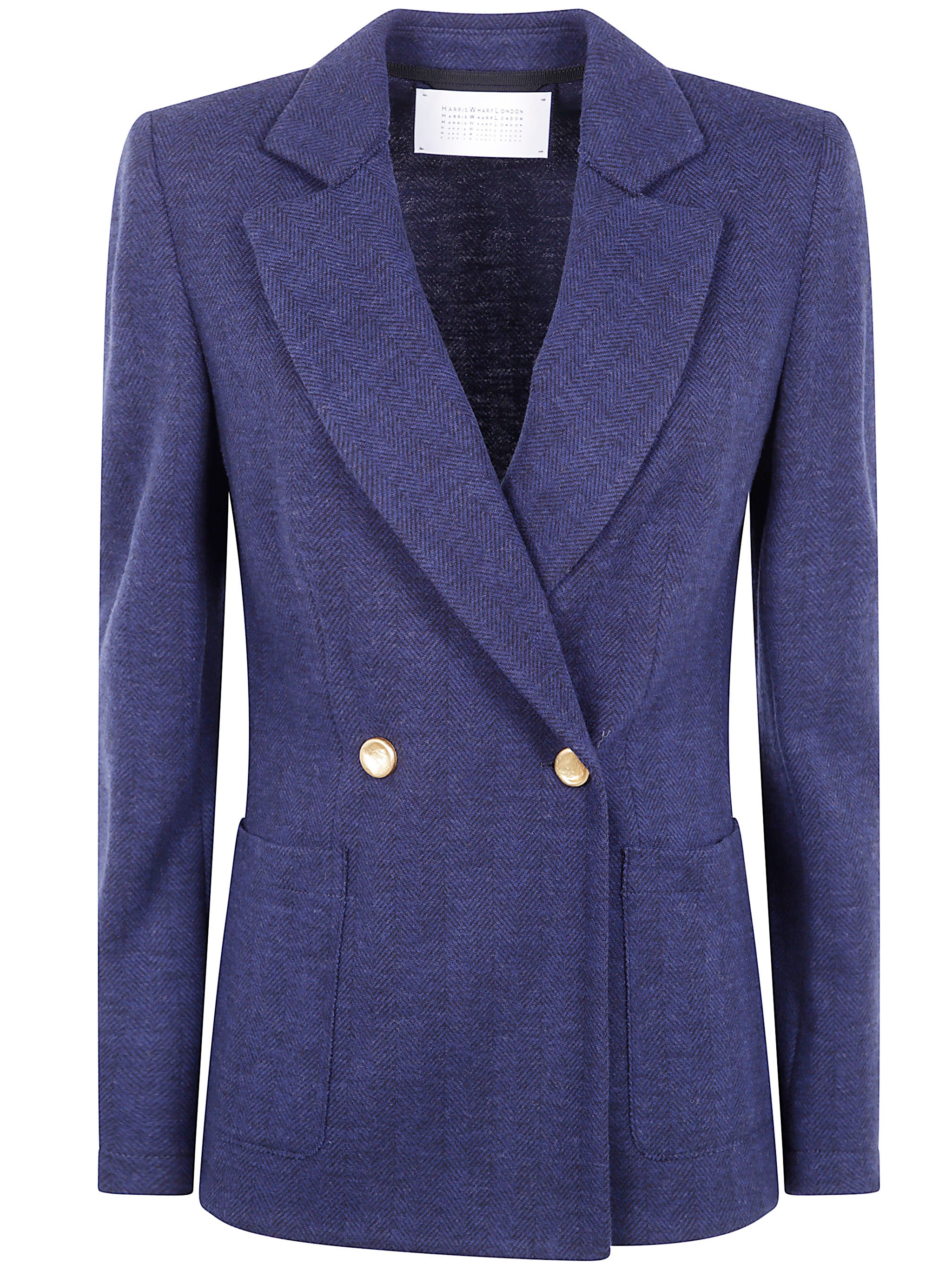 HARRIS WHARF LONDON Double Breasted Blazer with Shoulder Pads