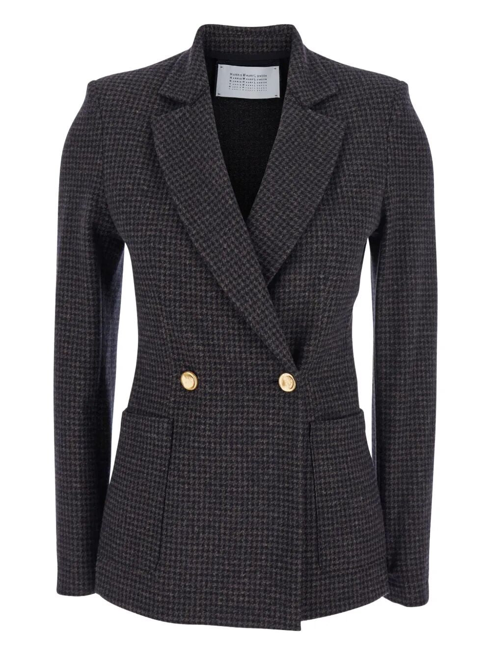 HARRIS WHARF LONDON Double-Breasted Houndstooth Blazer