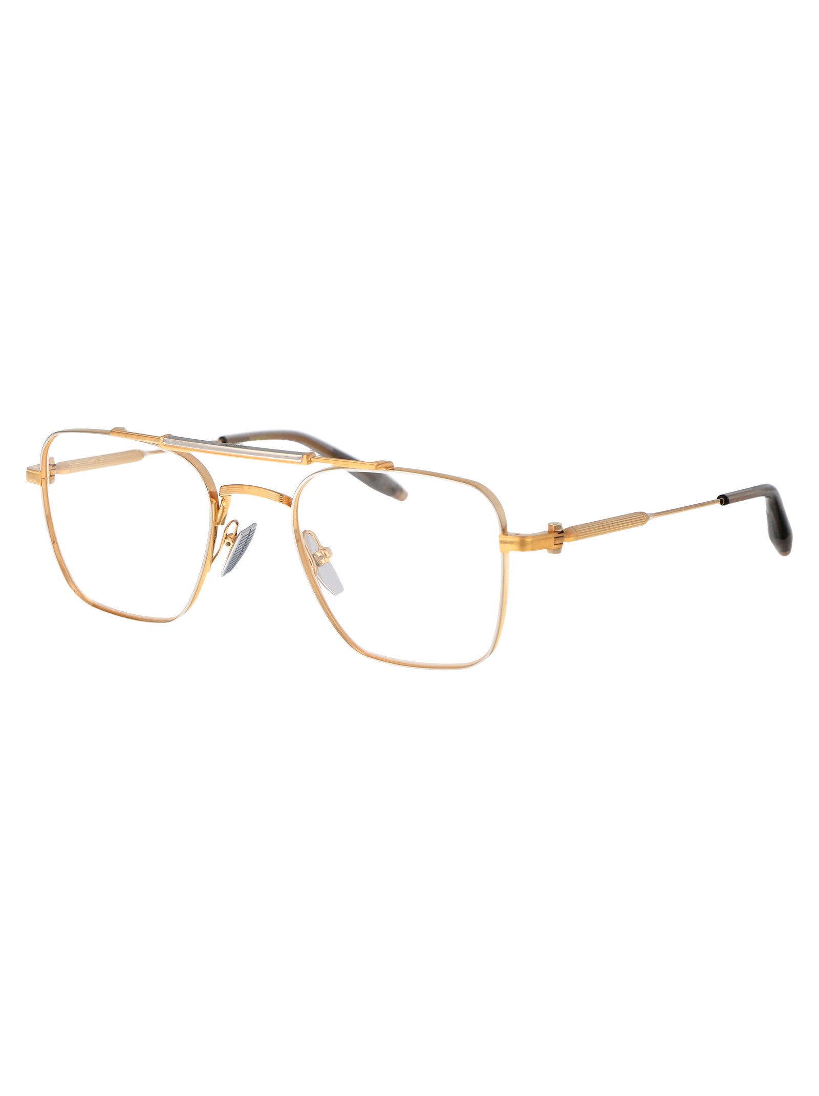 AKONI Brushed Gold and Silver Titanium Optical Glasses - Unisex