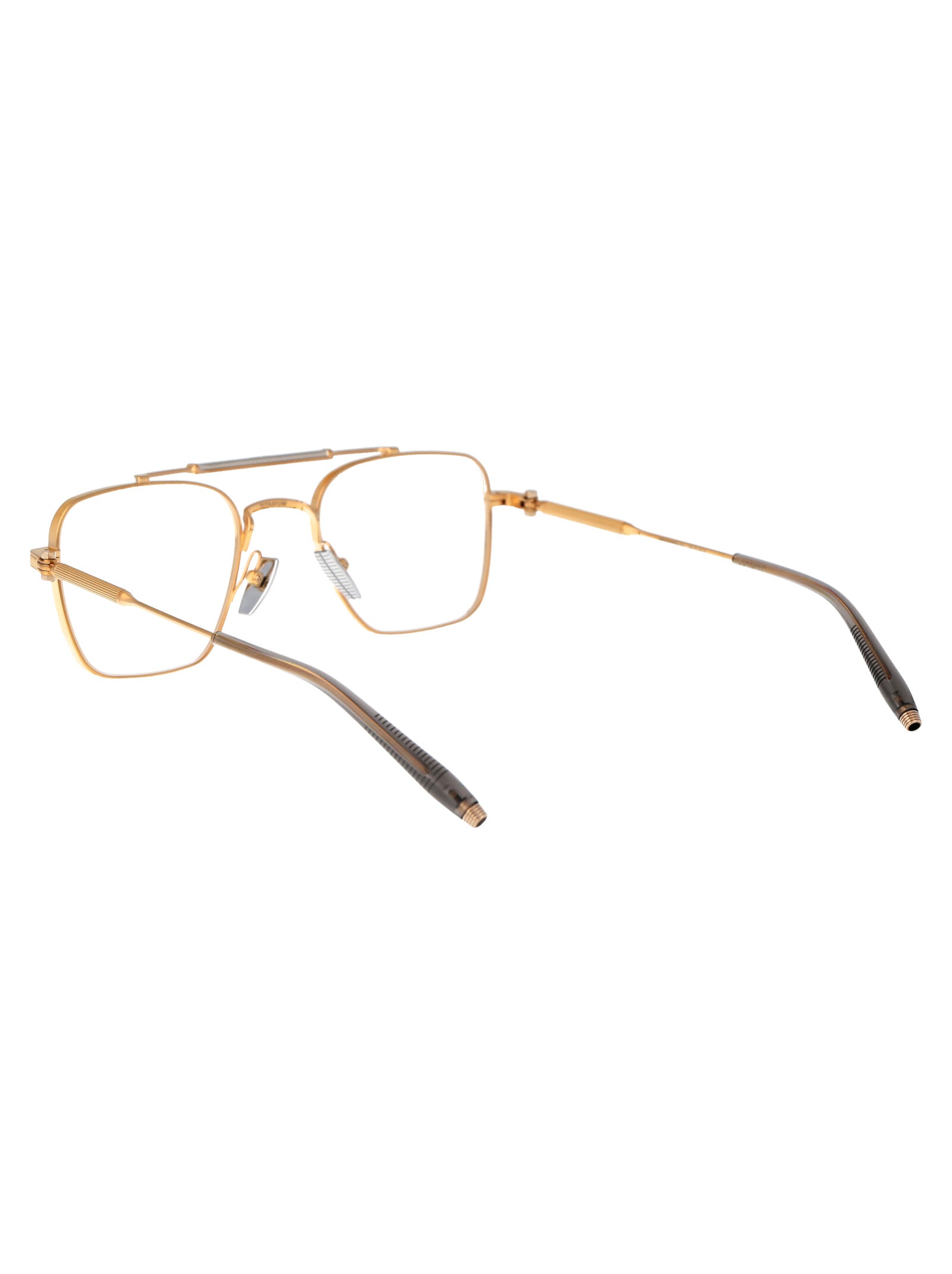 AKONI Brushed Gold and Silver Titanium Optical Glasses - Unisex