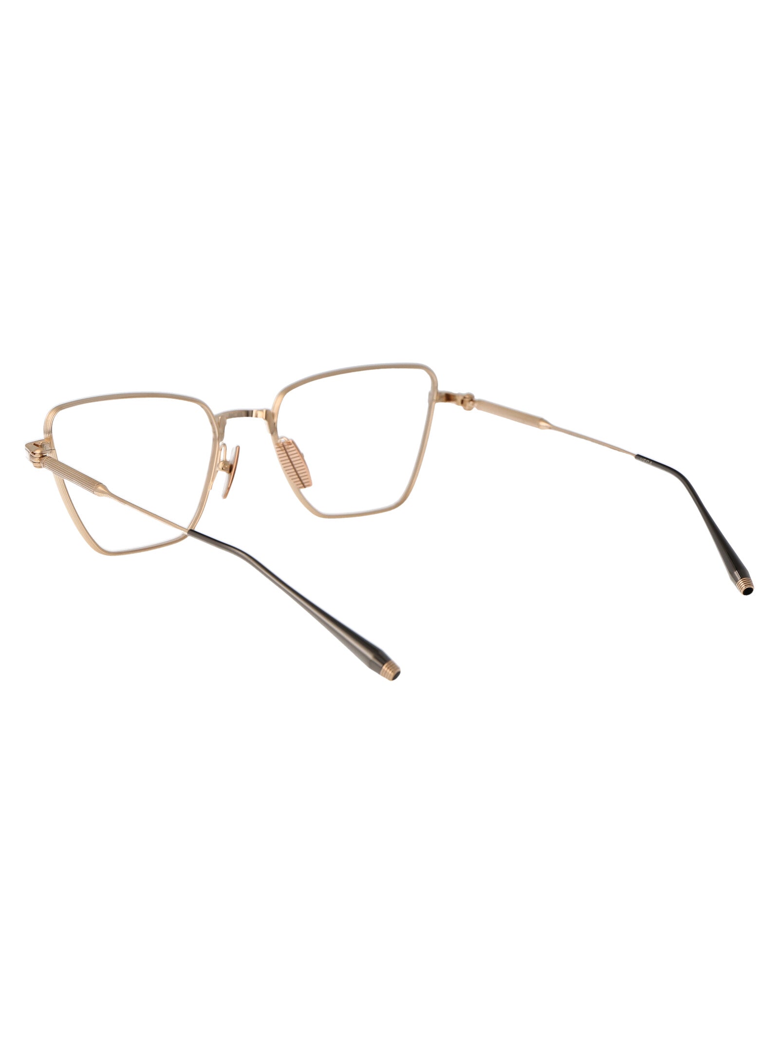 AKONI Brushed White Gold Titanium Optical Glasses for Women