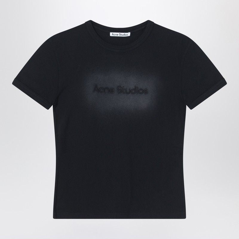 ACNE STUDIOS Embroidered Logo Crew-Neck T-Shirt for Women - FW25